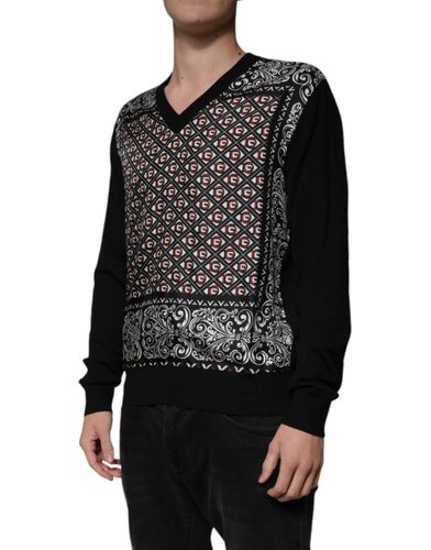 Logo Wool V-neck Pullover Men's Sweater - Dolce & Gabbana - Modalova