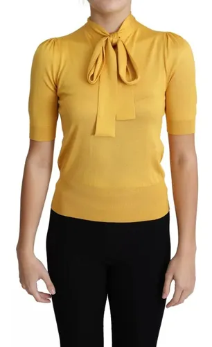 Silk Knit Pullover Ascot Collar Women's Top (Pre-Owned) - Dolce & Gabbana - Modalova
