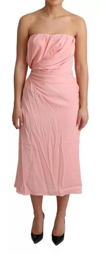 Silk Stretch Strapless Sheath Midi Women's Dress (Pre-Owned) - Dolce & Gabbana - Modalova