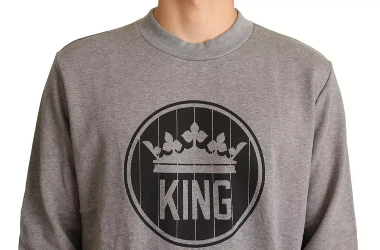 Crown King Cotton Pullover Men's Sweater - Dolce & Gabbana - Modalova