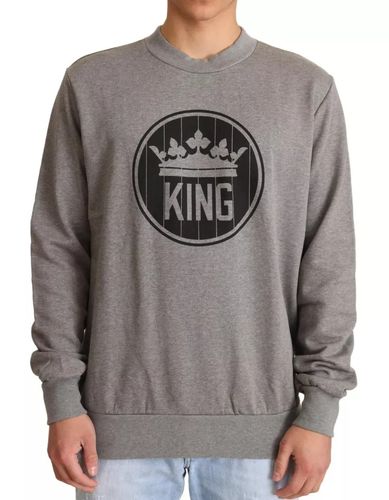 Crown King Cotton Pullover Men's Sweater - Dolce & Gabbana - Modalova