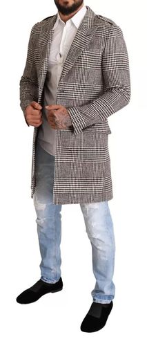 Check Plaid Long Trench Coat Men's Jacket - Dolce & Gabbana - Modalova