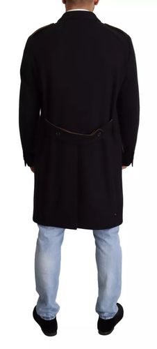 Trench Coat Long Wool Stretch Men's Jacket - Dolce & Gabbana - Modalova