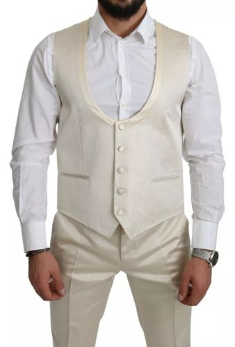 Wool Crème 3 Piece SICILIA Shawl Men's Suit - Dolce & Gabbana - Modalova