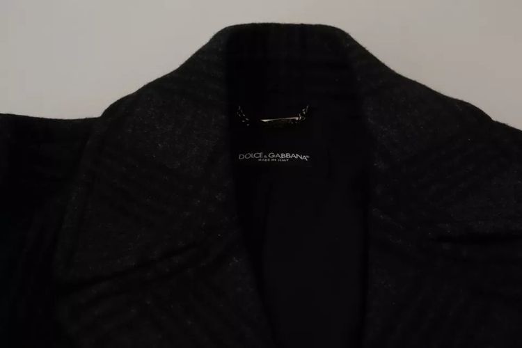 Trench Coat Check Wool Men's Jacket - Dolce & Gabbana - Modalova