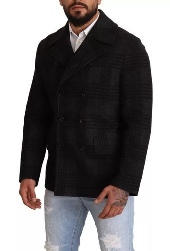 Trench Coat Check Wool Men's Jacket - Dolce & Gabbana - Modalova