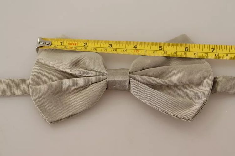 Gray 100% Silk Adjustable Neck Bow Men's Tie - Dolce & Gabbana - Modalova