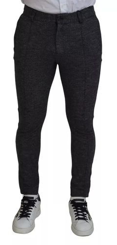 Gray Chevron Viscose Skinny Men's Pants - Dolce & Gabbana - Modalova