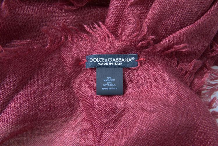 Maroon Cashmere Knit Wrap Shawl Fringe Scarf (Pre-Owned) - Dolce & Gabbana - Modalova