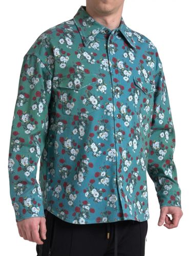Floral Cotton Button Down Denim Men's Shirt - Dolce & Gabbana - Modalova