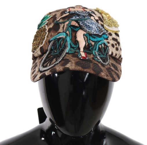 Leopard Sequin Sicily Applique Baseball Women's Hat - Dolce & Gabbana - Modalova