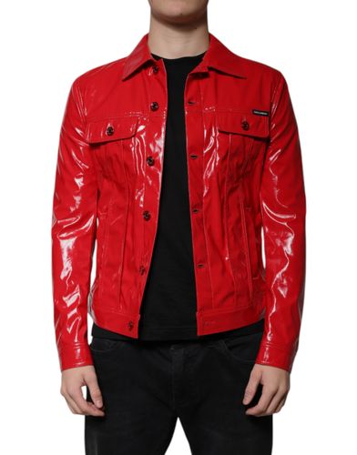 Polyester Button Down Collared Men's Jacket - Dolce & Gabbana - Modalova