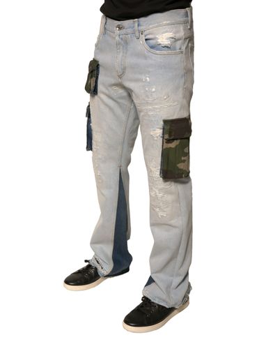 Cotton Cargo Straight Denim Men's Jeans - Dolce & Gabbana - Modalova