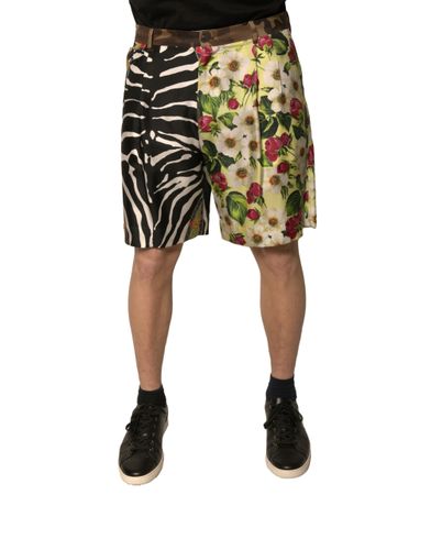 Patchwork Silk Men Chino Men's Shorts - Dolce & Gabbana - Modalova