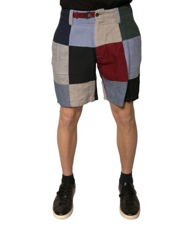 Patchwork Linen Men Chino Men's Shorts (Pre-Owned) - Dolce & Gabbana - Modalova