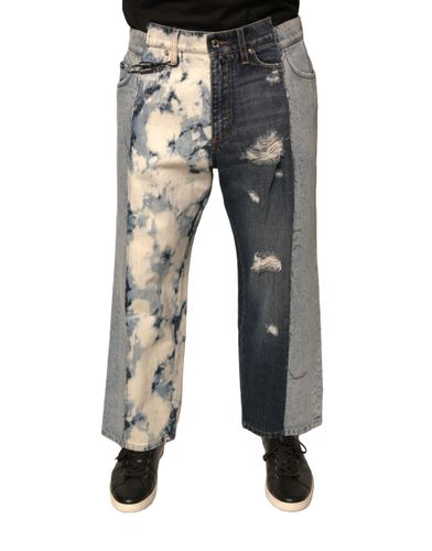 Patchwork Cotton Straight Men Denim Men's Jeans - Dolce & Gabbana - Modalova