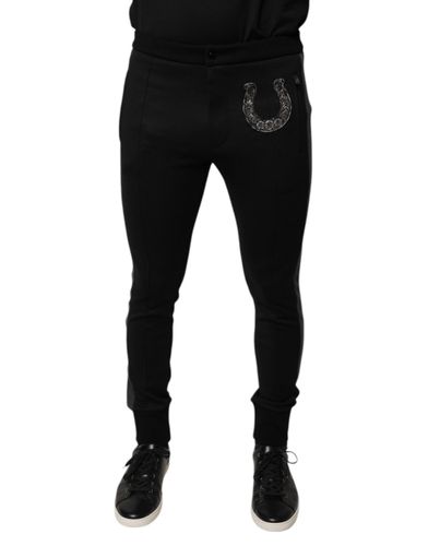 Horseshoe Embellished Wool Slim Fit Men's Pants - Dolce & Gabbana - Modalova