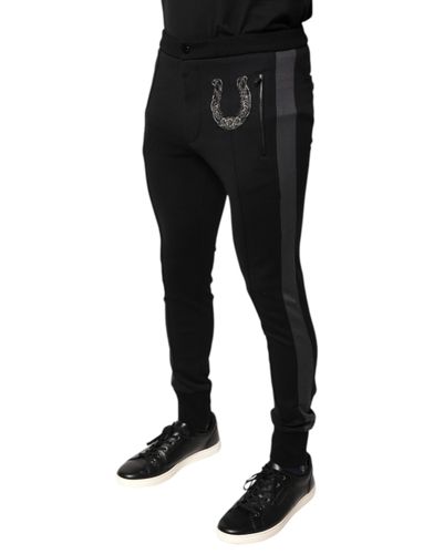 Horseshoe Embellished Wool Slim Fit Men's Pants - Dolce & Gabbana - Modalova
