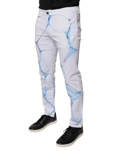 White Blue Cotton Stretch Skinny Denim Men's Jeans (Pre-Owned) - Dolce & Gabbana - Modalova