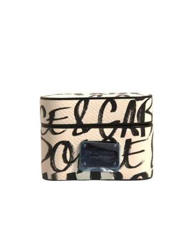 Leather Scribble Embossed Logo Airpods Case (Pre-Owned) - Dolce & Gabbana - Modalova