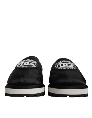 Nylon Quilted Logo Patch Sandals Slides Men's Shoes - Dolce & Gabbana - Modalova