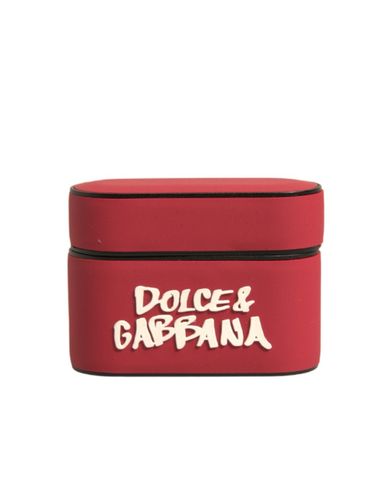 PVC Embossed Logo Plaque Holder Airpods Case - Dolce & Gabbana - Modalova