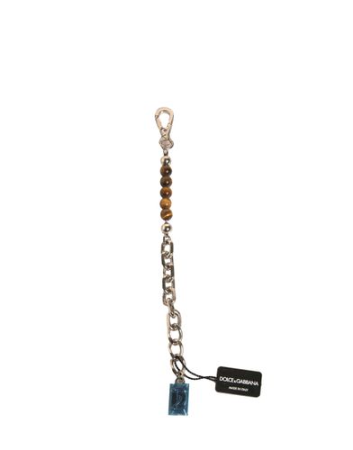 Brass Chain Beaded Logo Plaque Keychain Women's Keyring (Pre-Owned) - Dolce & Gabbana - Modalova