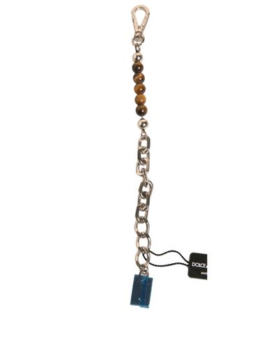 Brass Chain Beaded Logo Plaque Keychain Women's Keyring (Pre-Owned) - Dolce & Gabbana - Modalova