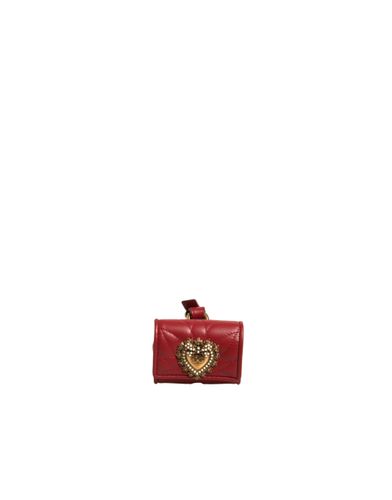 Black Leather Devotion Heart Strap Airpod Women's Case - Dolce & Gabbana - Modalova