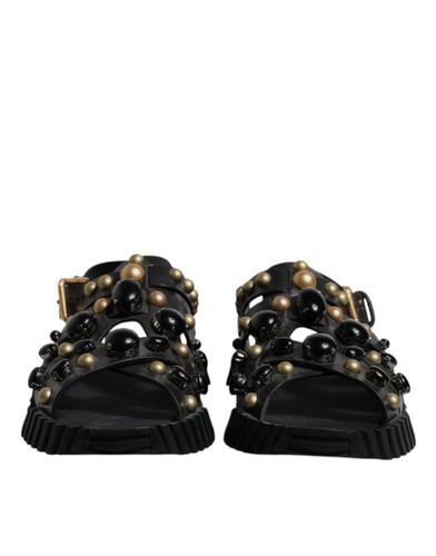 Leather Studded Slides Sandals Men's Shoes - Dolce & Gabbana - Modalova