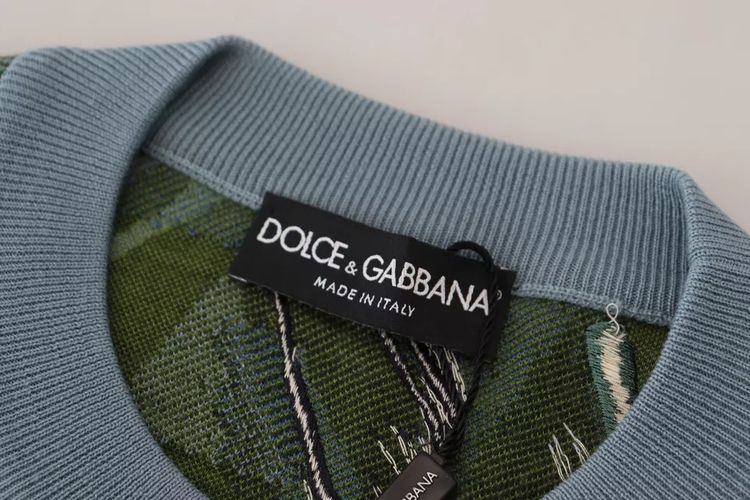 Jungle Wool Silk Pullover Logo Men's Sweater - Dolce & Gabbana - Modalova
