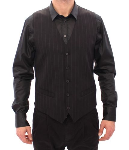 Striped Wool Logo Men's Vest - Dolce & Gabbana - Modalova