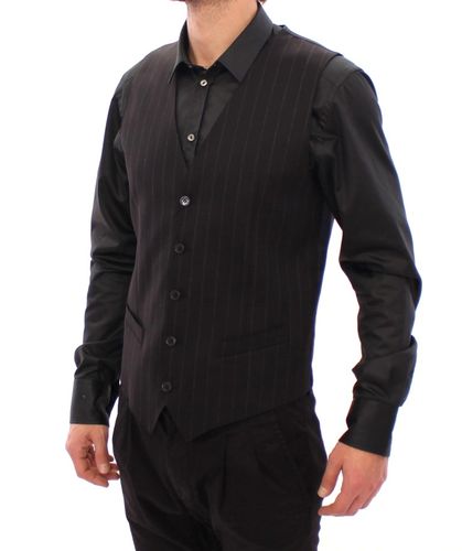 Striped Wool Logo Men's Vest - Dolce & Gabbana - Modalova