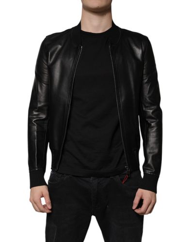 Lambskin Full Zip Biker Blouson Men's Jacket (Pre-Owned) - Dolce & Gabbana - Modalova