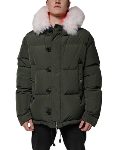 Hooded Long Sleeves Fur Shearling Men's Jacket - Dsquared² - Modalova