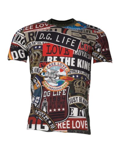 Graphic Print Cotton Crew Neck Men's T-shirt - Dolce & Gabbana - Modalova