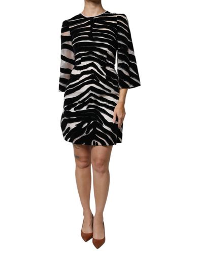 Black White Zebra A-line Sheath Mini Women's Dress - Dolce & Gabbana - Modalova
