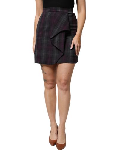 Checkered Ruffle High Waist Mini Women's Skirt - BENCIVENGA - Modalova