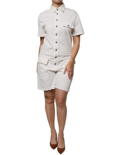 Cotton Short Sleeves Button Down Romper Women's Dress - Please - Modalova