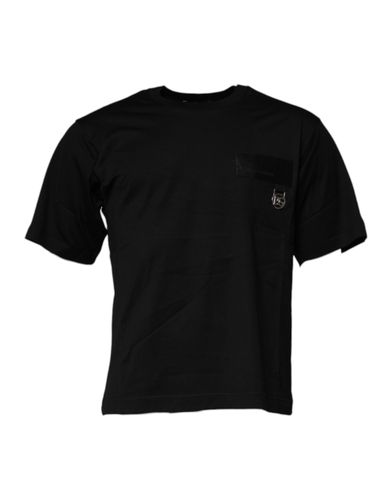Logo Patch Cotton Crew Neck Men's T-shirt - Dolce & Gabbana - Modalova