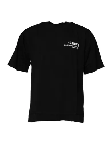 Amore Leopard Cotton Crew Neck Men's T-shirt - Dolce & Gabbana - Modalova