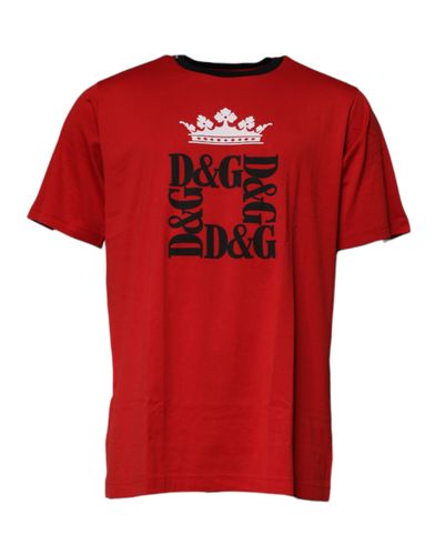 Logo Crown Cotton Crew Neck Men's T-shirt - Dolce & Gabbana - Modalova