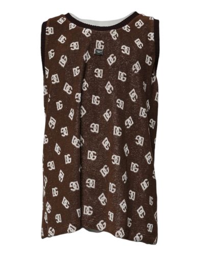 Logo Monogram Cotton Crew Neck Men's T-shirt - Dolce & Gabbana - Modalova