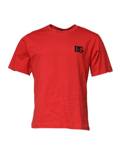 DG Logo Patch Cotton Crew Neck Men's T-shirt - Dolce & Gabbana - Modalova