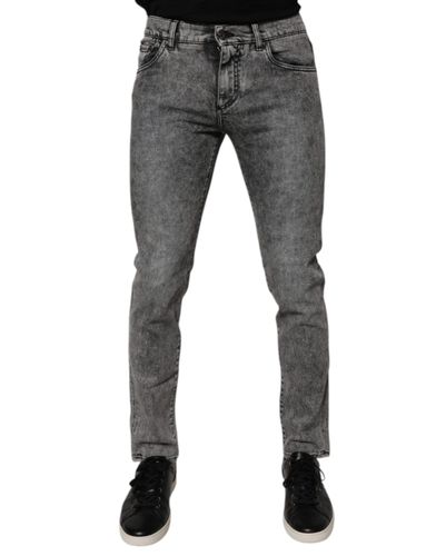 Washed Cotton Slim Fit Denim Men's Jeans - Dolce & Gabbana - Modalova