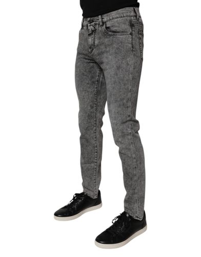 Washed Cotton Slim Fit Denim Men's Jeans - Dolce & Gabbana - Modalova