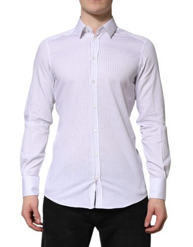 Stripes Cotton Long Sleeve Formal Men's Shirt - Dolce & Gabbana - Modalova