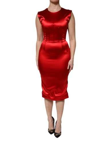 Acetate Sleeveless Sheath Midi Women's Dress (Pre-Owned) - Dolce & Gabbana - Modalova