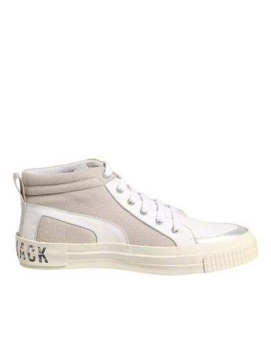 White Lace Up Mid Top Casual Sneakers Men's Shoes (Pre-Owned) - HIDE & JACK - Modalova