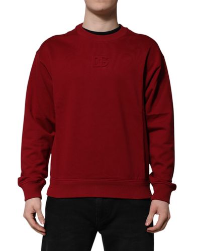 Embossed Logo Cotton Crew Neck Men's Sweater - Dolce & Gabbana - Modalova